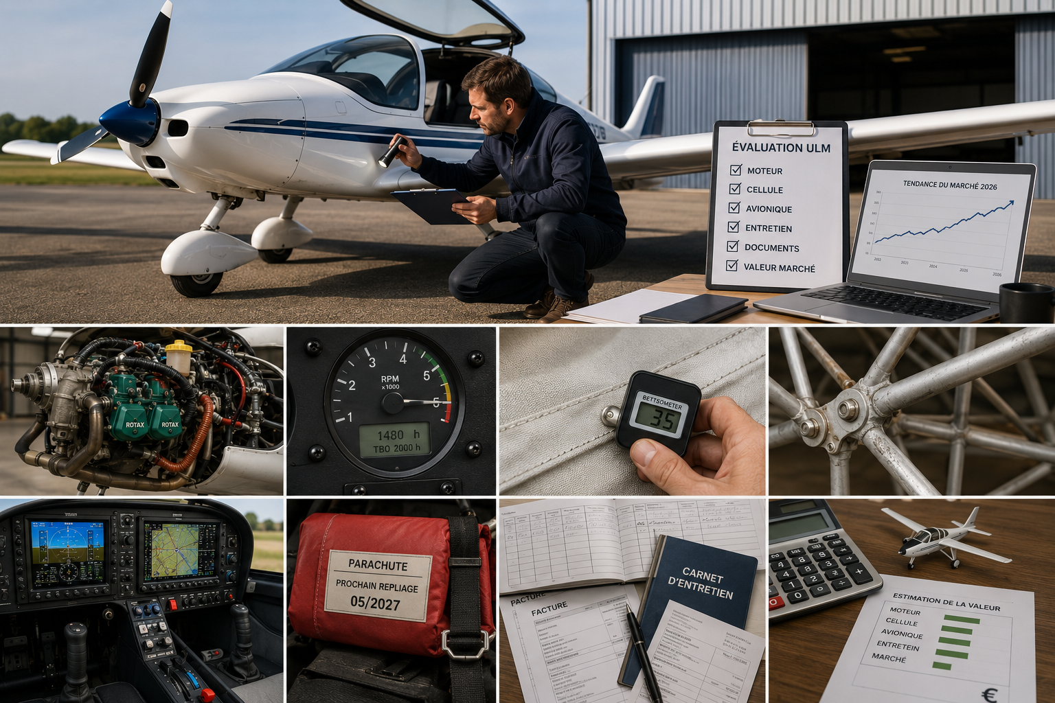 Évaluation et expertise d'un ULM sur le tarmac
