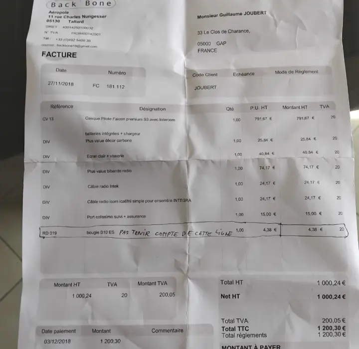 Deuxième vue de Autres à vendre – Vend casque paramoteur à Gap